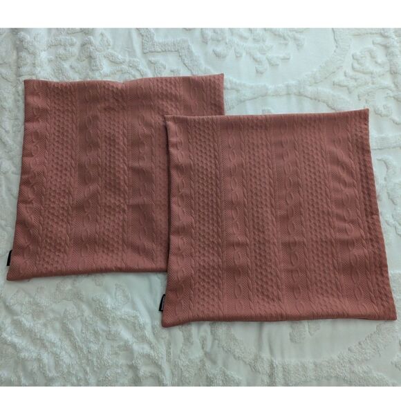 🛋️  Booque Valley Set of 2 Coral Throw Pillow Covers – Embossed Pattern – 22x22 - Picture 4 of 5